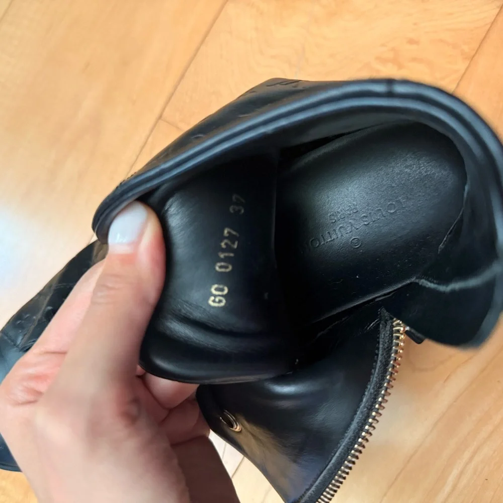 Louis Vuitton Monogram Black Leather Sneakers - Picture 7 of 7
